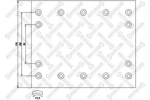 комплект феродо за накладки, барабанни спирачки STELLOX 85-00977-SX