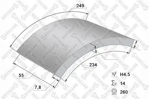 комплект феродо за накладки, барабанни спирачки STELLOX 85-01152-SX