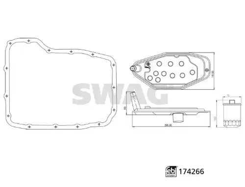 комплект хидравличен филтър, автоматична предавателна кутия SWAG 33 10 2152