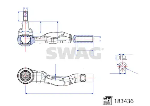 накрайник на напречна кормилна щанга SWAG 33 10 8965