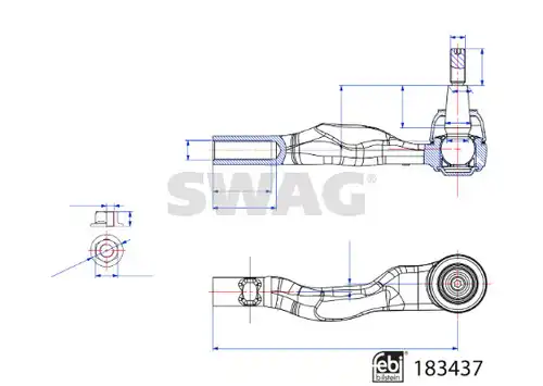 накрайник на напречна кормилна щанга SWAG 33 10 8966