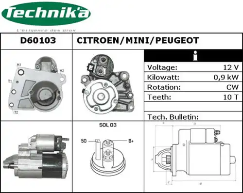 стартер Technika D60103