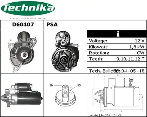 стартер Technika D60407