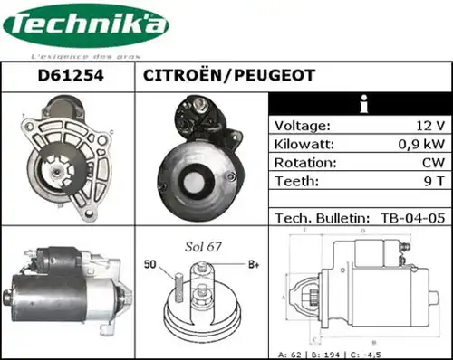 стартер Technika D61254