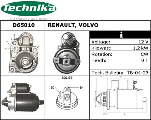 стартер Technika D65010