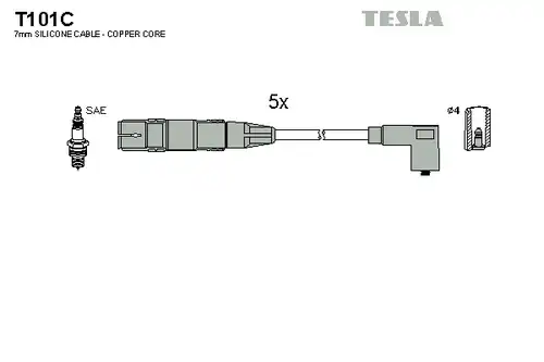 комплект запалителеи кабели TESLA T101C