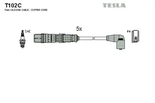 комплект запалителеи кабели TESLA T102C