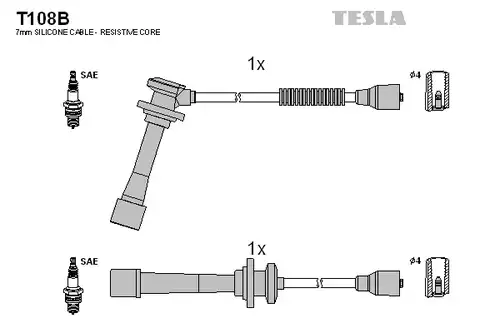 комплект запалителеи кабели TESLA T108B