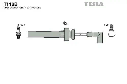 комплект запалителеи кабели TESLA T110B