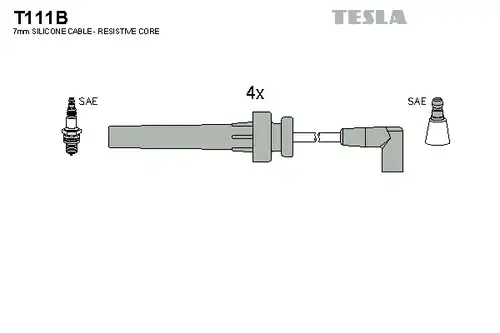 комплект запалителеи кабели TESLA T111B