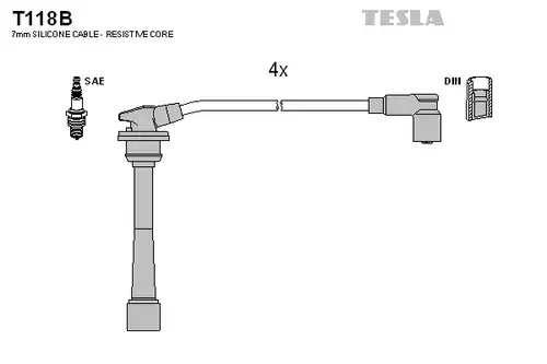 комплект запалителеи кабели TESLA T118B