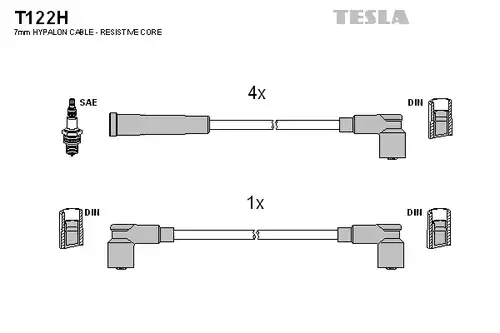 комплект запалителеи кабели TESLA T122H