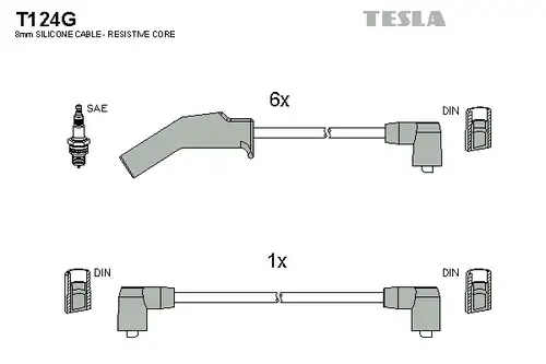 комплект запалителеи кабели TESLA T124G