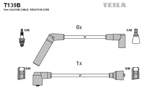 комплект запалителеи кабели TESLA T139B