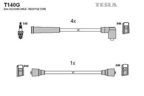 комплект запалителеи кабели TESLA T140G