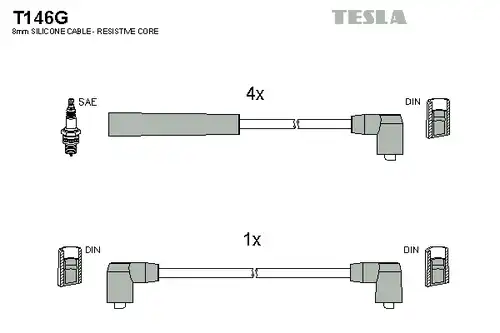 комплект запалителеи кабели TESLA T146G