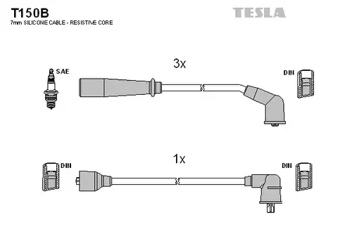 комплект запалителеи кабели TESLA T150B