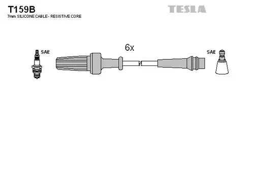 комплект запалителеи кабели TESLA T159B