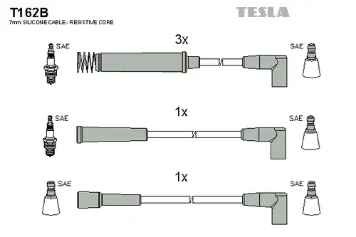 комплект запалителеи кабели TESLA T162B