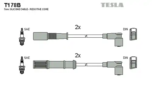 комплект запалителеи кабели TESLA T178B