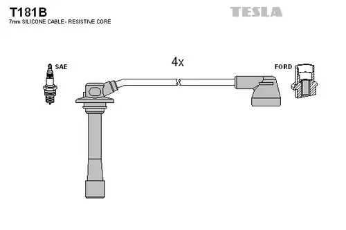 комплект запалителеи кабели TESLA T181B