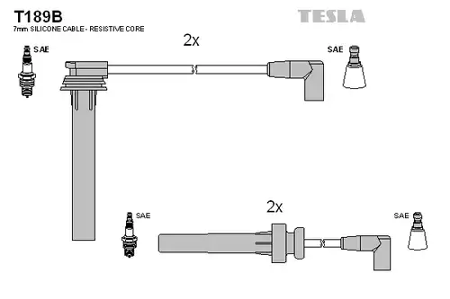 комплект запалителеи кабели TESLA T189B