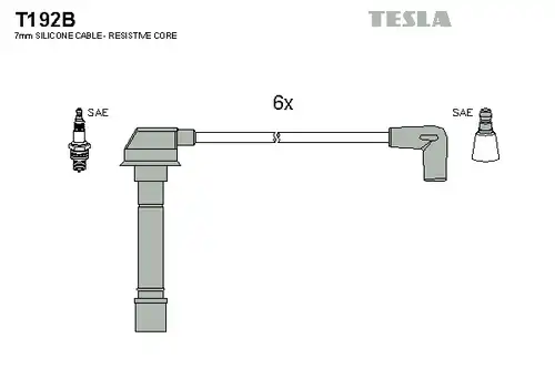 комплект запалителеи кабели TESLA T192B