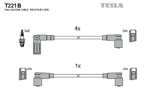 комплект запалителеи кабели TESLA T221B