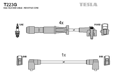 комплект запалителеи кабели TESLA T223G