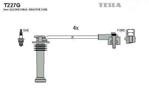 комплект запалителеи кабели TESLA T227G