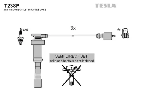 комплект запалителеи кабели TESLA T238P