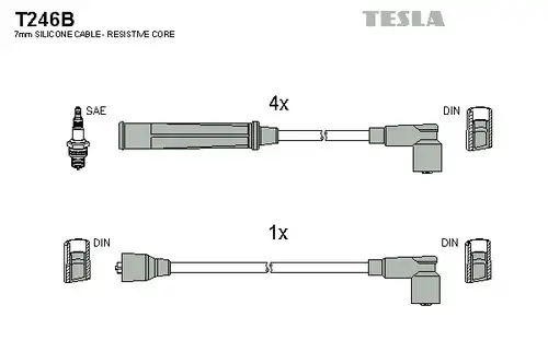 комплект запалителеи кабели TESLA T246B