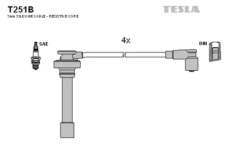 комплект запалителеи кабели TESLA T251B