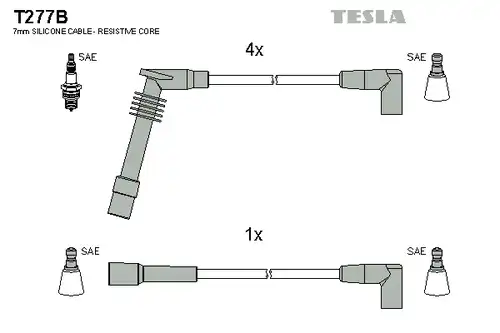 комплект запалителеи кабели TESLA T277B