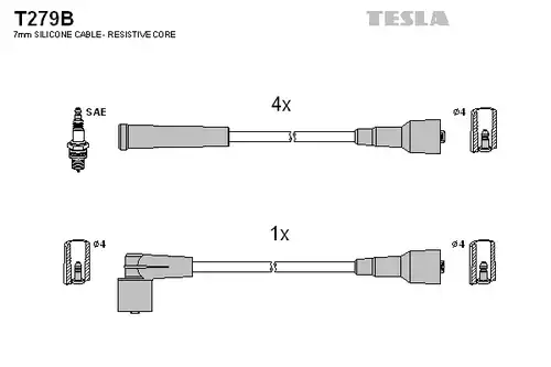 комплект запалителеи кабели TESLA T279B