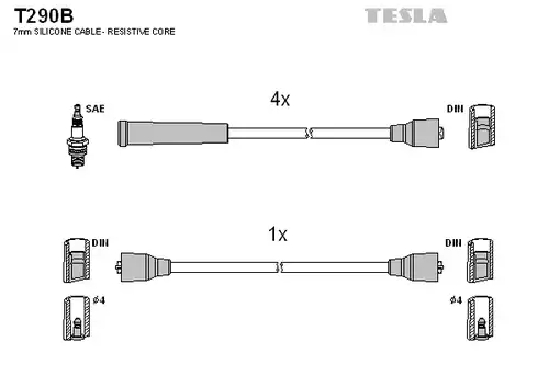 комплект запалителеи кабели TESLA T290B