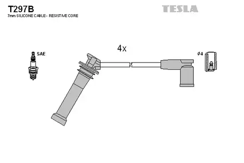 комплект запалителеи кабели TESLA T297B