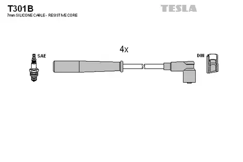 комплект запалителеи кабели TESLA T301B