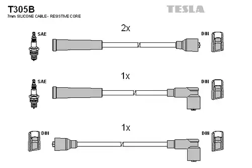 комплект запалителеи кабели TESLA T305B