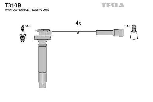 комплект запалителеи кабели TESLA T310B