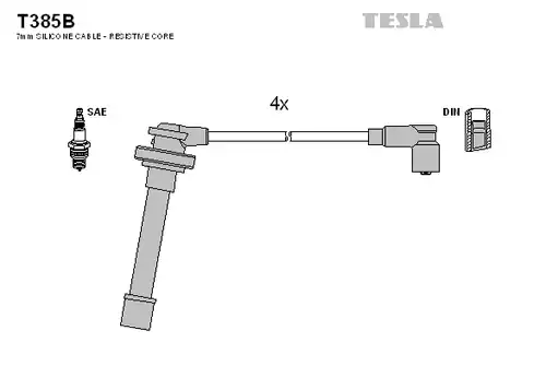 комплект запалителеи кабели TESLA T385B