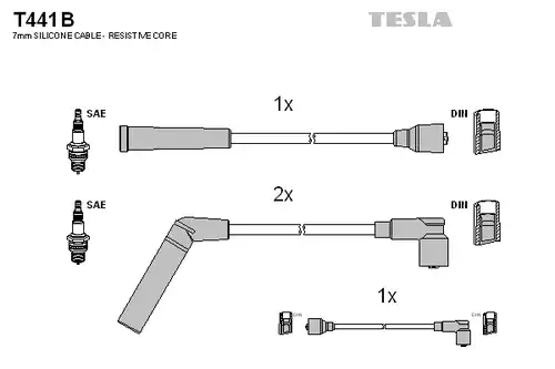 комплект запалителеи кабели TESLA T441B