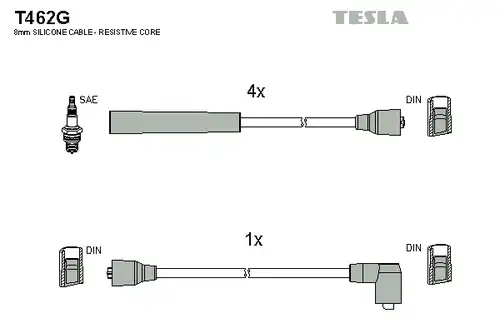 комплект запалителеи кабели TESLA T462G