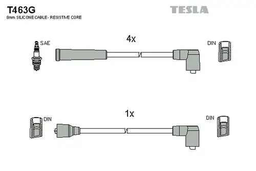 комплект запалителеи кабели TESLA T463G