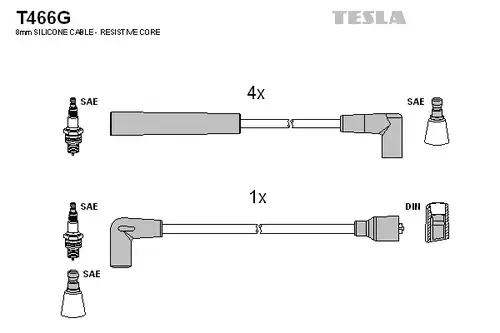 комплект запалителеи кабели TESLA T466G