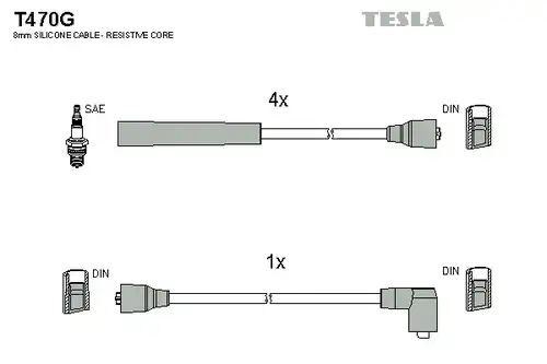 комплект запалителеи кабели TESLA T470G