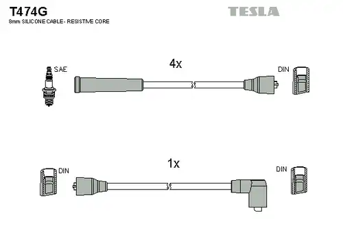 комплект запалителеи кабели TESLA T474G