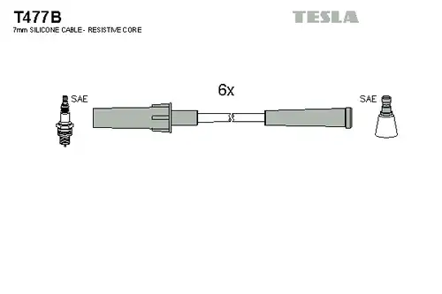 комплект запалителеи кабели TESLA T477B