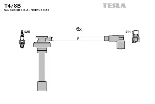 комплект запалителеи кабели TESLA T478B