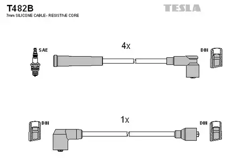 комплект запалителеи кабели TESLA T482B